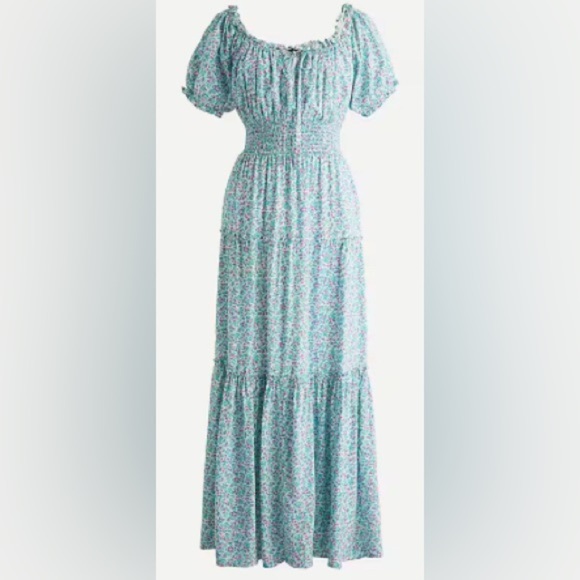 J. Crew Dresses & Skirts - J. Crew Blue Puff Sleeve Midi Dress   BIN #6